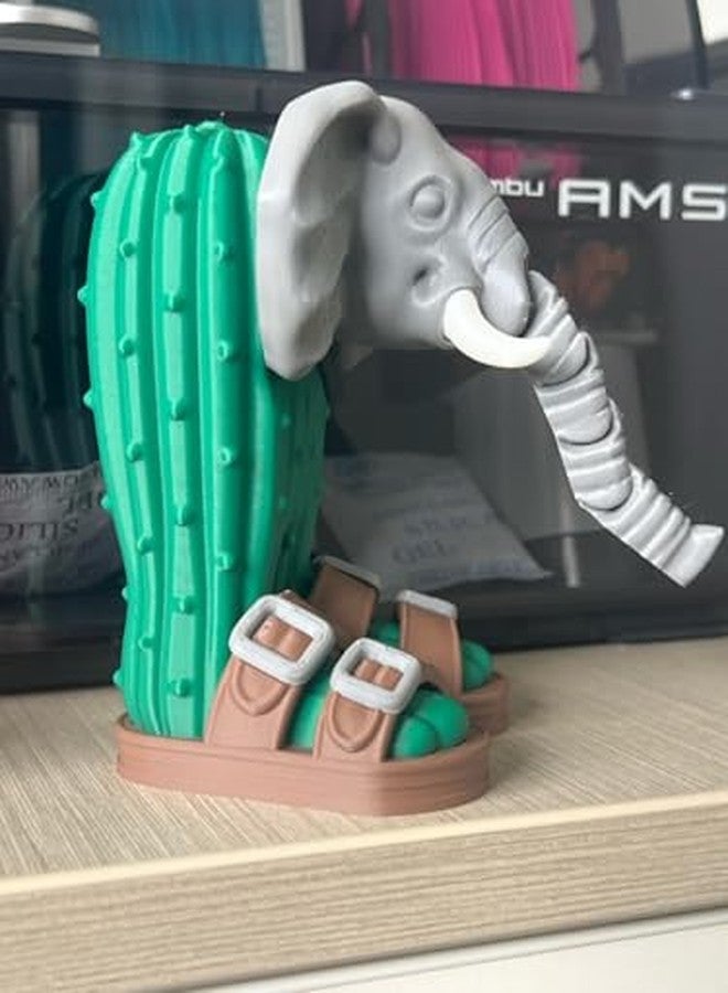3D Craft Cute Articulated Elephant Cactus Toy - Flexible Animal Figurine with Movable Trunk & Legs - Unique Collectible Desk Decoration for Kids & Adults - Fun Gift, Creative Fidget Toy - Image 5